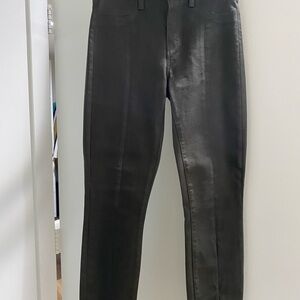 L'AGENCE  "Jyothi" High Rise Split Ankle Skinny Coated Jeans-Olive
